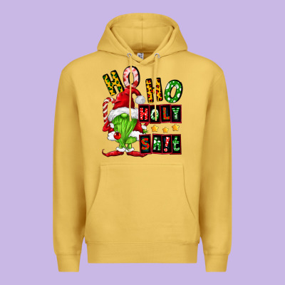 Ho Ho Holy Shit Premium Hoodie Designed By Fadigitalartstudio