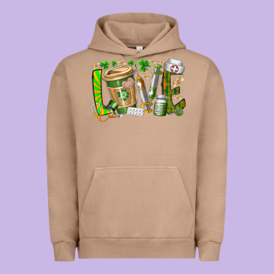 St Patricks Love Nurse Urban Hoodie Designed By Racoondesign