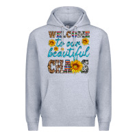 Heather Grey welcome to our beautiful chaos Premium Hoodie - HRA Design Shop