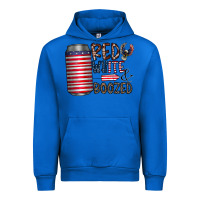 Cobalt red white  boozed Urban Hoodie - CowhideDigitalArt