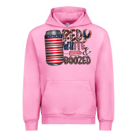 Fuchsia Pink red white  boozed Urban Hoodie - CowhideDigitalArt