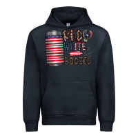 Navy red white  boozed Urban Hoodie - CowhideDigitalArt