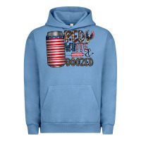Pigment Pebble Blue red white  boozed Urban Hoodie - CowhideDigitalArt