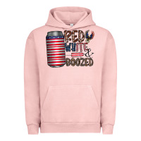 Pigment Salmon red white  boozed Urban Hoodie - CowhideDigitalArt