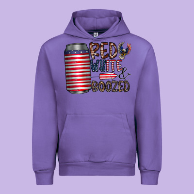 Red White  Boozed Urban Hoodie Designed By Cowhidedigitalart