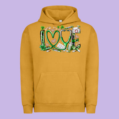 St.patricks Love Nurse Urban Hoodie Designed By Racoondesign