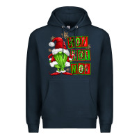 Navy ho ho no christmas gnomes Premium Hoodie - FaDigitalArtStudio
