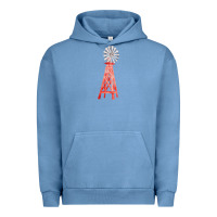 Pigment Pebble Blue windmill fa element Urban Hoodie - FaDigitalArtStudio