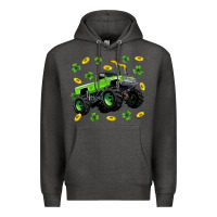 Charcoal Heather Monster truck st patricks day Premium Hoodie - Neo Western