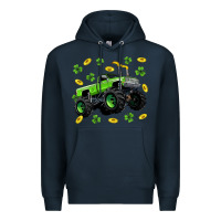 Navy Monster truck st patricks day Premium Hoodie - Neo Western