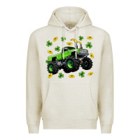 Oatmeal Heather Monster truck st patricks day Premium Hoodie - Neo Western