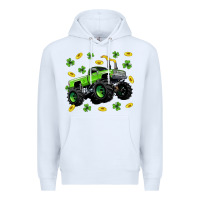 White Monster truck st patricks day Premium Hoodie - Neo Western