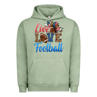 Pigment Oil Green live love american football Urban Hoodie - HRA Design Shop