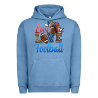 Pigment Pebble Blue live love american football Urban Hoodie - HRA Design Shop