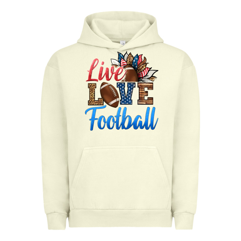 Live Love American Football Urban Hoodie by HRA Design Shop | Teevron
