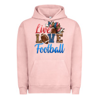 Pigment Salmon live love american football Urban Hoodie - HRA Design Shop