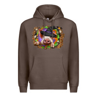 Coffee halloween pig Premium Hoodie - CowhideDigitalArt