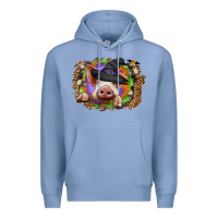 Colony Blue halloween pig Premium Hoodie - CowhideDigitalArt