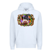 White halloween pig Premium Hoodie - CowhideDigitalArt