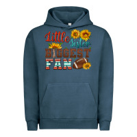 Pigment Midnight Navy little sister biggest fan american football Urban Hoodie - HRA Design Shop