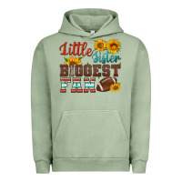 Pigment Oil Green little sister biggest fan american football Urban Hoodie - HRA Design Shop