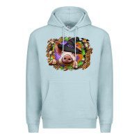 Blue Mist halloween pig Premium Hoodie - CowhideDigitalArt