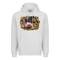 Dove Grey halloween pig Premium Hoodie - CowhideDigitalArt