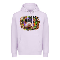 Lilac halloween pig Premium Hoodie - CowhideDigitalArt
