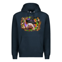 Navy halloween pig Premium Hoodie - CowhideDigitalArt