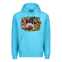 Ocean Blue halloween pig Premium Hoodie - CowhideDigitalArt