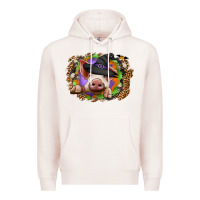 Pale Pink halloween pig Premium Hoodie - CowhideDigitalArt