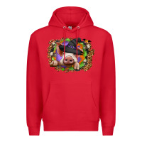 Red halloween pig Premium Hoodie - CowhideDigitalArt