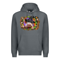 Rock halloween pig Premium Hoodie - CowhideDigitalArt