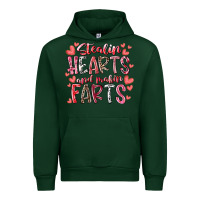 Forest Green stealin hearts and makin farts Urban Hoodie - RacoonDesign