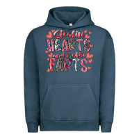 Pigment Midnight Navy stealin hearts and makin farts Urban Hoodie - RacoonDesign