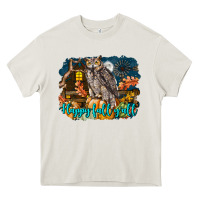 Cream Happy Fall Y'all Owl Heavy Core Tee - LillyAllenDesigns