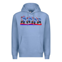 Colony Blue american truck libbey glass Premium Hoodie - HRA Design Shop