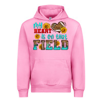 Fuchsia Pink my heart is on that field american football Urban Hoodie - HRA Design Shop