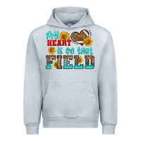 Heather Grey my heart is on that field american football Urban Hoodie - HRA Design Shop