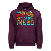 Mauve Wine my heart is on that field american football Urban Hoodie - HRA Design Shop