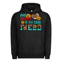 Pigment Black my heart is on that field american football Urban Hoodie - HRA Design Shop