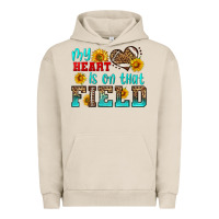 Pigment French Oak my heart is on that field american football Urban Hoodie - HRA Design Shop