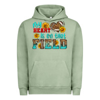 Pigment Oil Green my heart is on that field american football Urban Hoodie - HRA Design Shop