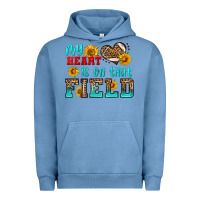 Pigment Pebble Blue my heart is on that field american football Urban Hoodie - HRA Design Shop