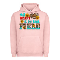 Pigment Salmon my heart is on that field american football Urban Hoodie - HRA Design Shop