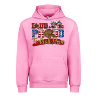 Fuchsia Pink loud and proud football mom Urban Hoodie - HRA Design Shop