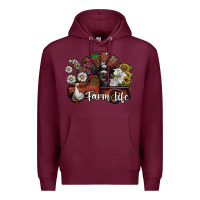 Burgundy farm life Premium Hoodie - SublimationCraftShop