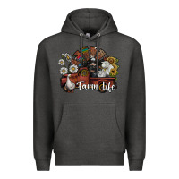 Charcoal Heather farm life Premium Hoodie - SublimationCraftShop