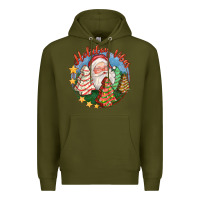 Army Green holiday vibes Premium Hoodie - FaDigitalArtStudio