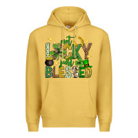 Antique Gold Not lucky just blessed st. patricks day Premium Hoodie - Neo Western